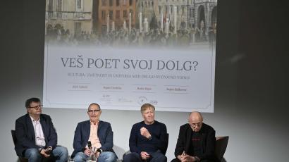 Pogovor z naslovom: Veš poet svoj dolg? Kultura umetnost in univerza med drugo svetovno vojno