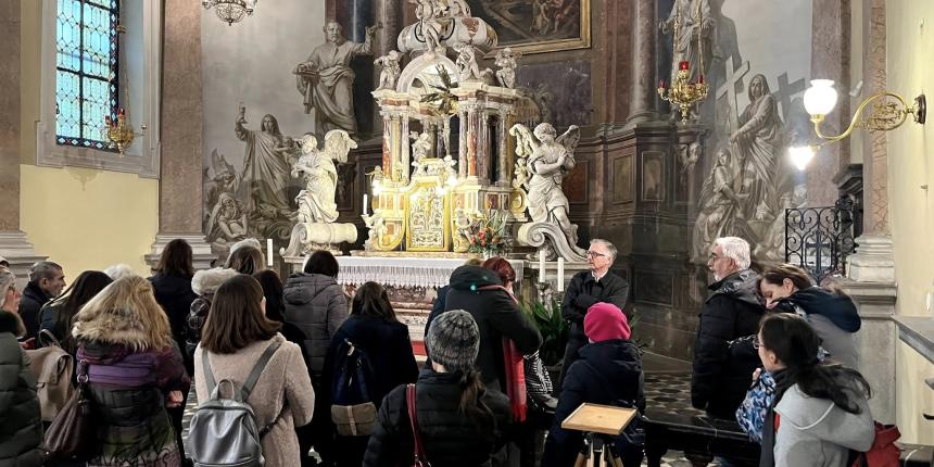 Ogled cerkve sv. Jakoba v Ljubljani (foto: Neža Lukančič)